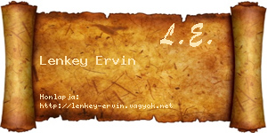 Lenkey Ervin névjegykártya