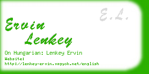 ervin lenkey business card